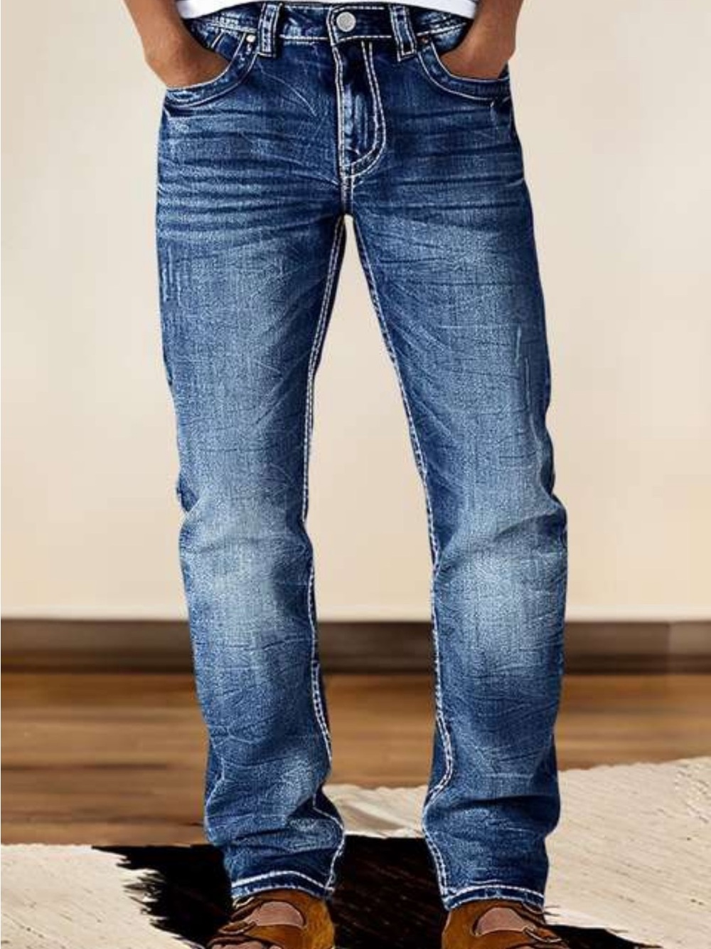 Flamingals Mid Rise Straight-Leg Jeans